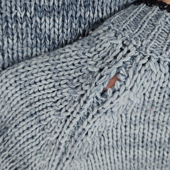 Vtg Sweater Graphix Sweater Mens L Pullover 90s Blue Color Block Biggie Carlton - Picture 5 of 7